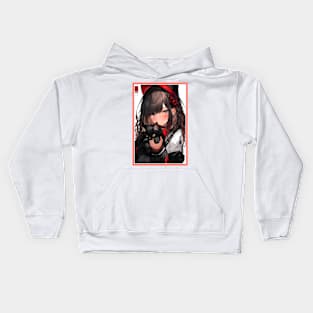 Aesthetic Anime Girl Red White Black | Quality Aesthetic Anime Design | Chibi Manga Anime Art Kids Hoodie